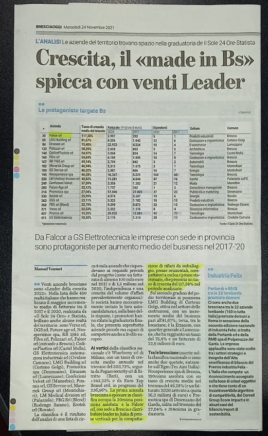Falcor leader della crescita